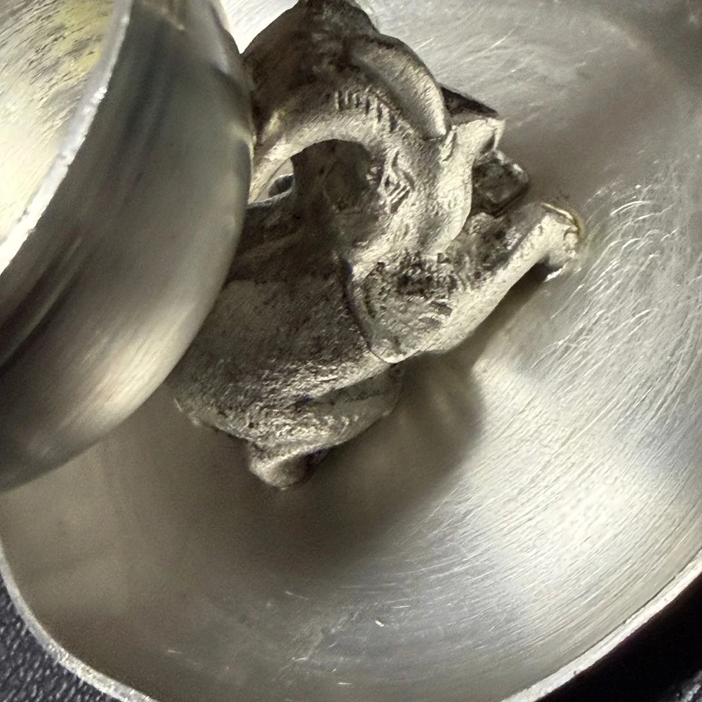 Bangkok Pewter Elephant Candle Holders Set of 2 Silver Vintage Thai Decor